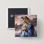 Gesegnete Jungfrau Mary - Mutter des Gottes Button (Vorne & Hinten)