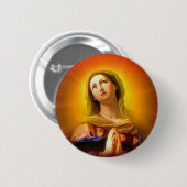 Gesegnete Jungfrau Mary - Mutter des Gottes Button (Vorne & Hinten)