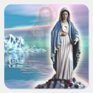 Gesegnete Jungfrau Mary - Mutter des Gottes Quadratischer Aufkleber