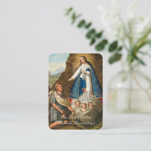 Gesegnete Jungfrau Mary Ocotlan Katholisches Gebet Platzkarte (Stehend Vorderseite)