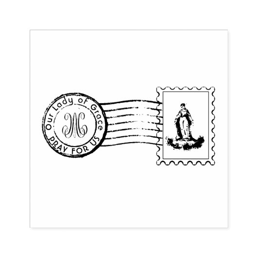 Gesegnete Jungfrau Mary Postal Katholische Religiö Gummistempel (Prägung)