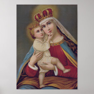 Gesegnete Jungfrau Mary Queen of Heaven Jesus Kath Poster