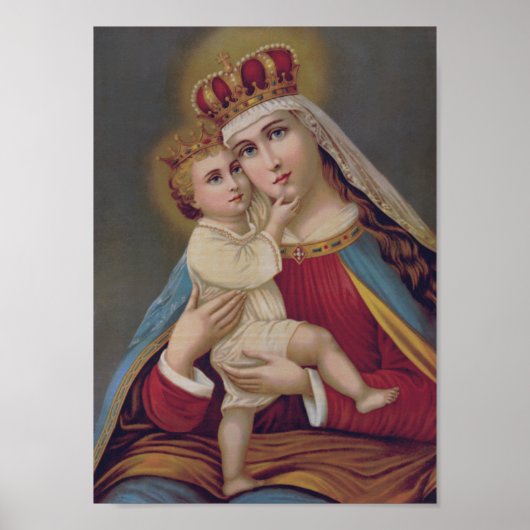 Gesegnete Jungfrau Mary Queen of Heaven Jesus Kath Poster (Vorne)