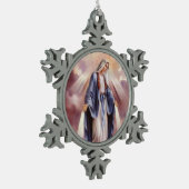 GESEGNETE JUNGFRAU MARY SCHNEEFLOCKEN Zinn-Ornament (Links)