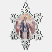 GESEGNETE JUNGFRAU MARY SCHNEEFLOCKEN Zinn-Ornament (Rechts)