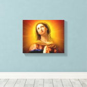 Gesegnete Jungfrau Mary - strahlend und brillant Leinwanddruck (Insitu (Holzboden))