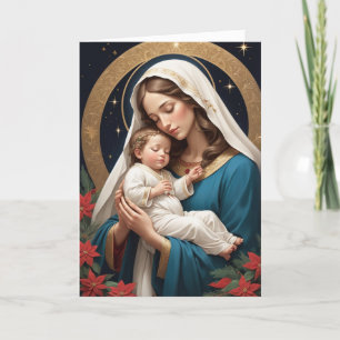 Gesegnete Jungfrau Mary Traditionell katholisch Feiertagskarte