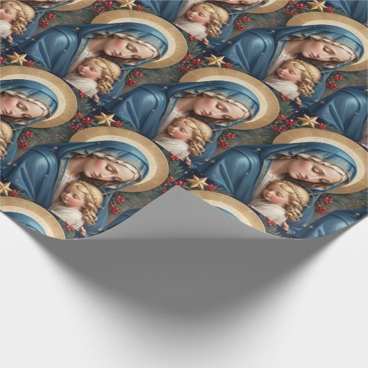 Gesegnete Jungfrau Mary Traditionell katholisch Geschenkpapier (Ecke)