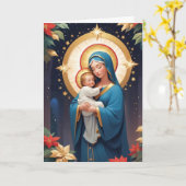 Gesegnete Jungfrau Mary Traditionell katholisch Karte (Gelbe Blume)