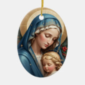 Gesegnete Jungfrau Mary Traditionell katholisch Keramik Ornament (Vorne)