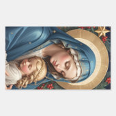 Gesegnete Jungfrau Mary Traditionell katholisch Rechteckiger Aufkleber (Vorderseite)