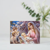 Gesegnete Jungfrau Mary und Säugling Kind Jesus Postkarte (Stehend Vorderseite)