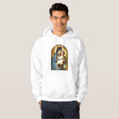 Gesegnete Jungfrau Mary und Säuglings-Kind Jesus Hoodie (Vorne ganz)