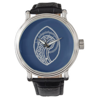 Gesegnete Jungfrau Mary, weiße Spitze, marineblau Armbanduhr