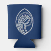 Gesegnete Jungfrau Mary, weiße Spitze, marineblau Dosenkühler (Rückseite)