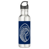 Gesegnete Jungfrau Mary, weiße Spitze, marineblau Edelstahlflasche (Vorderseite)