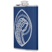 Gesegnete Jungfrau Mary, weiße Spitze, marineblau Flachmann (Links)