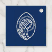 Gesegnete Jungfrau Mary, weiße Spitze, marineblau Geschenkanhänger (Rückseite)
