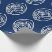 Gesegnete Jungfrau Mary, weiße Spitze, marineblau Geschenkpapier (Ecke)