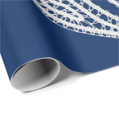 Gesegnete Jungfrau Mary, weiße Spitze, marineblau Geschenkpapier (Rolleneckpunkt)