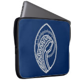 Gesegnete Jungfrau Mary, weiße Spitze, marineblau Laptopschutzhülle (Vorne Rechts)