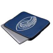 Gesegnete Jungfrau Mary, weiße Spitze, marineblau Laptopschutzhülle (Vorne Knopf)