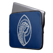 Gesegnete Jungfrau Mary, weiße Spitze, marineblau Laptopschutzhülle (Vorderseite Links)