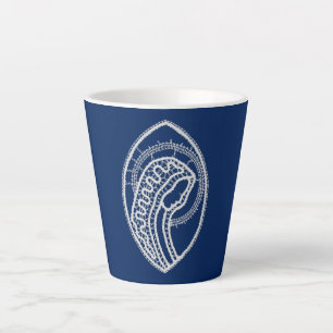 Gesegnete Jungfrau Mary, weiße Spitze, marineblau Milchtasse