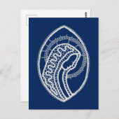 Gesegnete Jungfrau Mary, weiße Spitze, marineblau Postkarte (Vorne/Hinten)