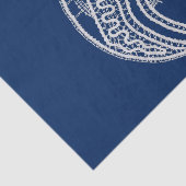 Gesegnete Jungfrau Mary, weiße Spitze, marineblau Seidenpapier (Ausschnitt)