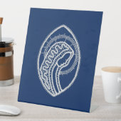 Gesegnete Jungfrau Mary, weiße Spitze, marineblau Sockelschild (In Situ)