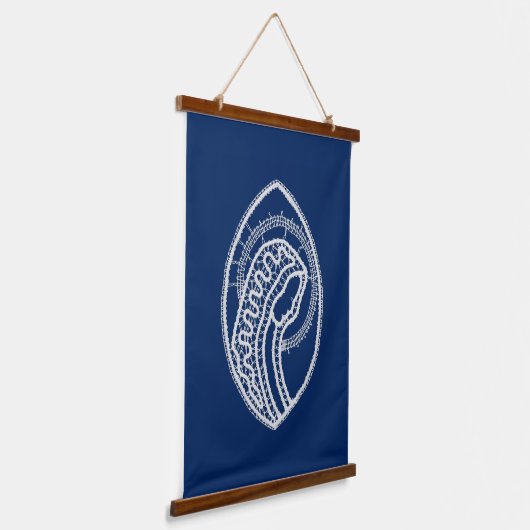 Gesegnete Jungfrau Mary, weiße Spitze, marineblau Wandteppich Mit Holzrahmen (Gewinkelt)