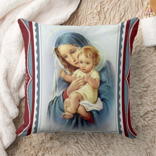 Gesegnete Jungfrau-Mutter Mary mit Christus-Kind Kissen (Decke)
