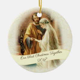 Gesegnete Jungvermählten Jungfrau-Marys St Joseph Keramik Ornament