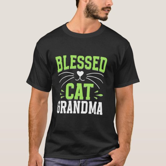 Gesegnete Katzen-Oma T-Shirt (Vorderseite)