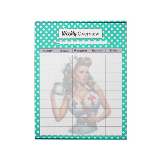 Gesegnete Krankenpflegerin_ Wochenübersicht Notizblock (Rotiert)