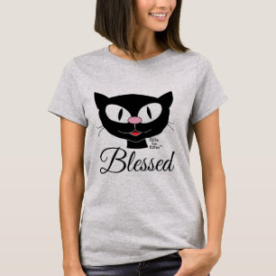 Gesegnete lächelnde Cartoon-Katze spirituell T-Shirt