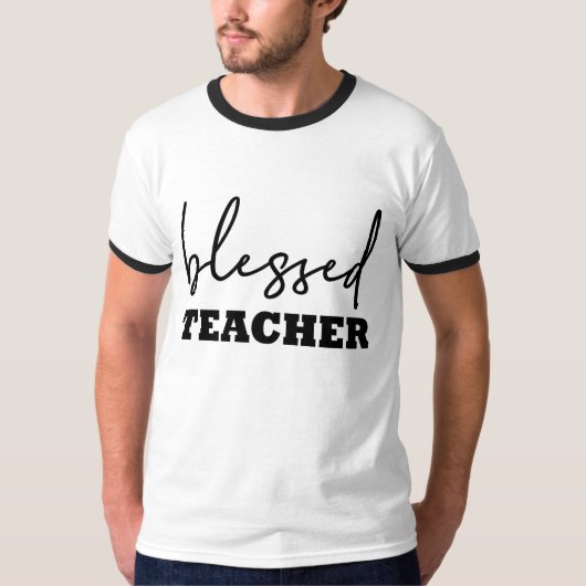 Gesegnete Lehrerin Typografie T-Shirt (Vorderseite)