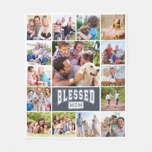 Gesegnete Mama 15 FotoCollage Fleecedecke (Vorderseite)