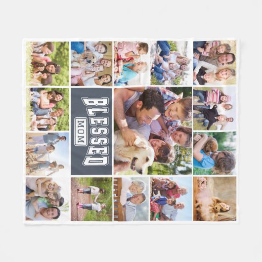 Gesegnete Mama 15 FotoCollage Fleecedecke (Vorderseite (Horizontal))