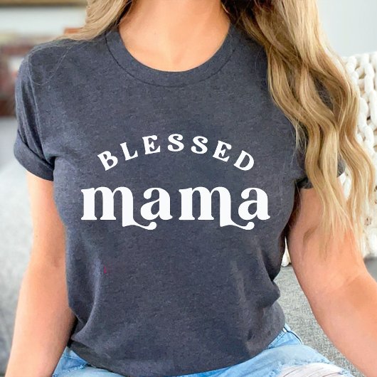 Gesegnete Mama 70er Retro Schwangerschaft offenbar T-Shirt