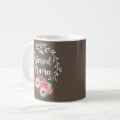Gesegnete Mama Blumen Dekor Lustig Kaffeetasse (Vorderseite Links)