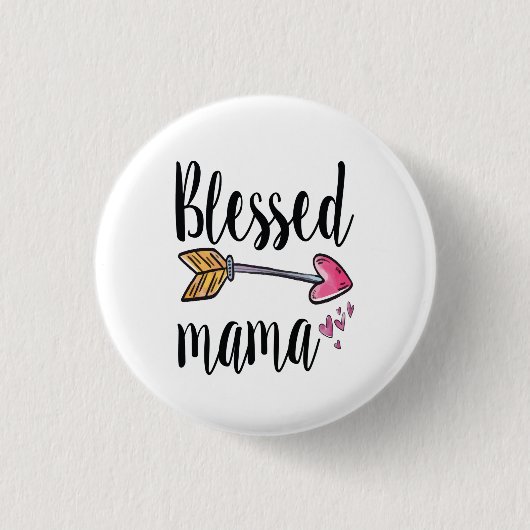 Gesegnete Mama Button (Vorderseite)