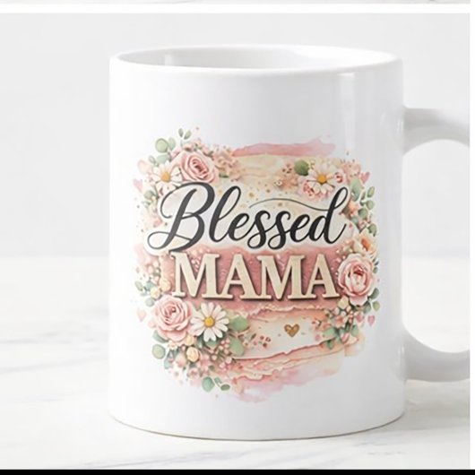 Gesegnete Mama Floral Jumbo-Tasse