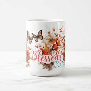 Gesegnete Mama Floral Schmetterling Kaffeetasse