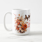 Gesegnete Mama Floral Schmetterling  Kaffeetasse (Links)