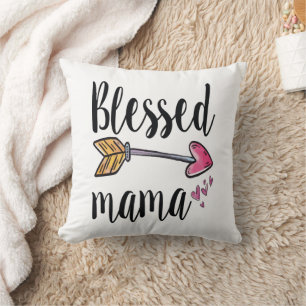 Gesegnete Mama Hearts Arrow Boho-Geschenk für Mama Kissen