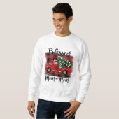 Gesegnete Mama-Mama Red Truck Vintage Weihnachtsba Sweatshirt (Vorne ganz)