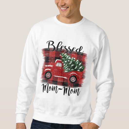 Gesegnete Mama-Mama Red Truck Vintage Weihnachtsba Sweatshirt (Vorderseite)