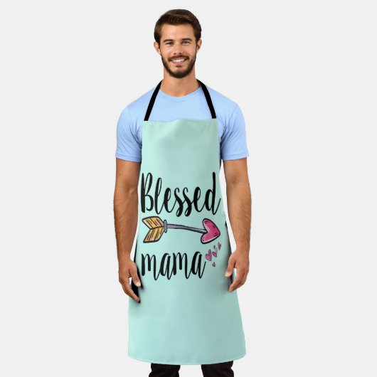 Gesegnete Mama mit Arrow Mint Grüne Christliche Sc Schürze (Getragen)